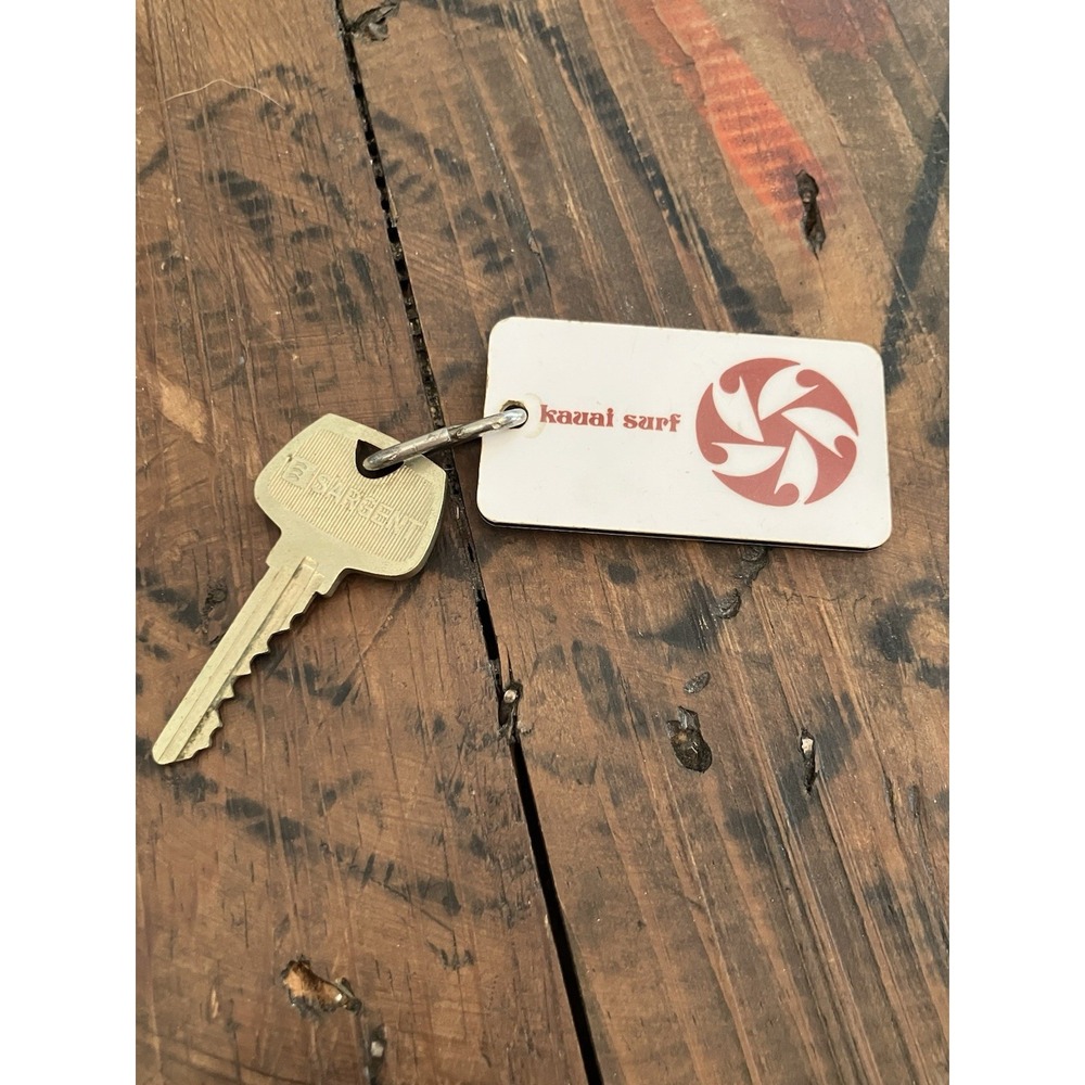 Vintage Kauai Surf Resort Hotel Room Key #233 Kalapaki Beach Hawaii Key Fob